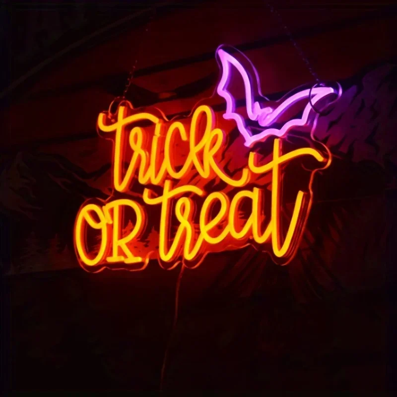 Home Decor Lighting Tricks - Trick or Treat Neon Sign Light