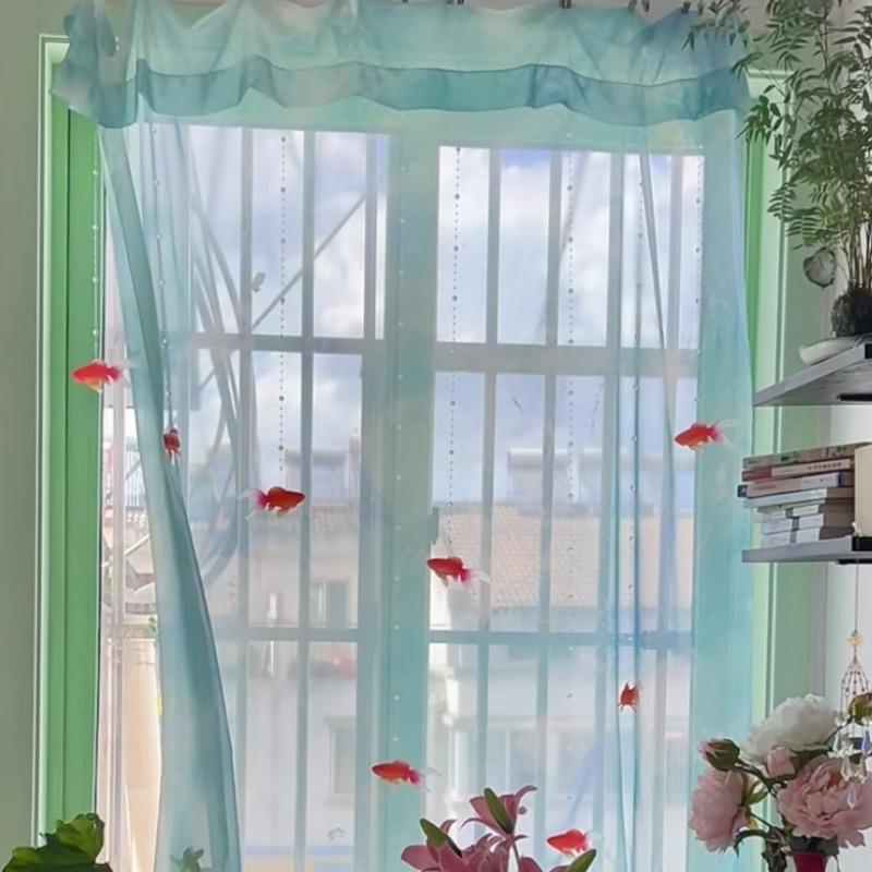 Lighting Decor Ideas - Light Blue Solid Sheer Voile Window
