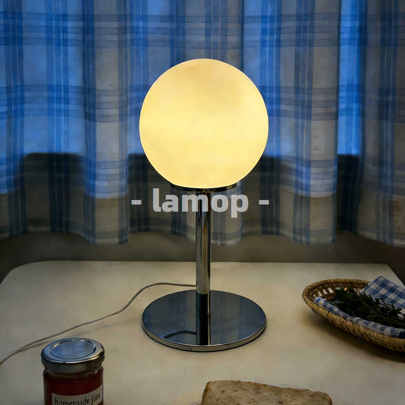 Lightings Decoration - Milky White Solid Globe Chrome Thin