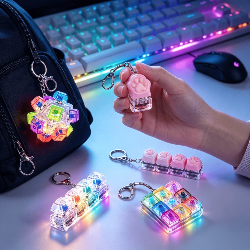 Lighting Decoration Ideas For Home - LED Light-Up Keychain Keyboard Clickable Button