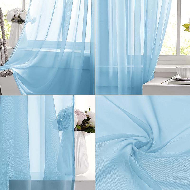 Light Blue Solid Sheer Voile W - Lighting Decor Ideas ulasan dan harga