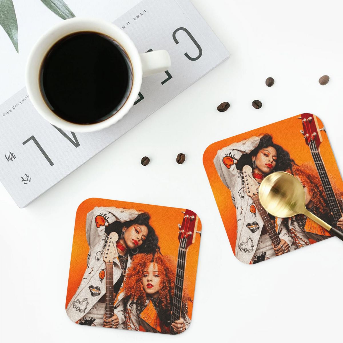 Nova Twins Coasters PVC Leathe - Nova Decor & Lighting Juletrelys ulasan dan harga