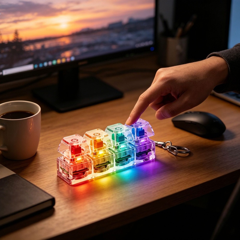 LED Light-Up Keychain Keyboard - Lighting Decoration Ideas For Home ulasan dan harga