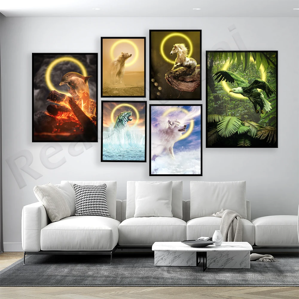 Elements eagle, wolf, dolphin, - Elements Lighting Decor ulasan dan harga