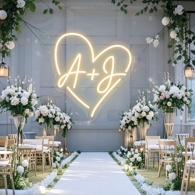 Custom Initials Heart LED Neon - Lighting Decor Ideas ulasan dan harga