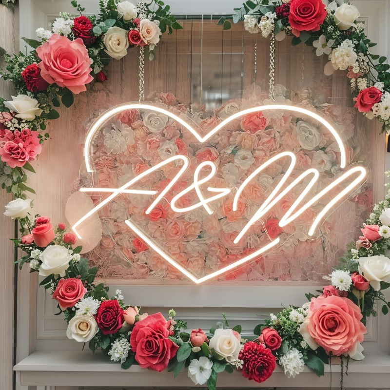 Custom Initials Heart LED Neon - Lighting Decor Ideas ulasan dan harga