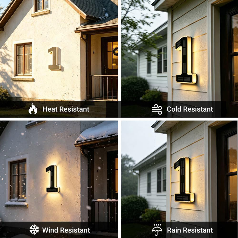 12cm Solar Outdoor House Numbe - Lighting Decor House ulasan dan harga