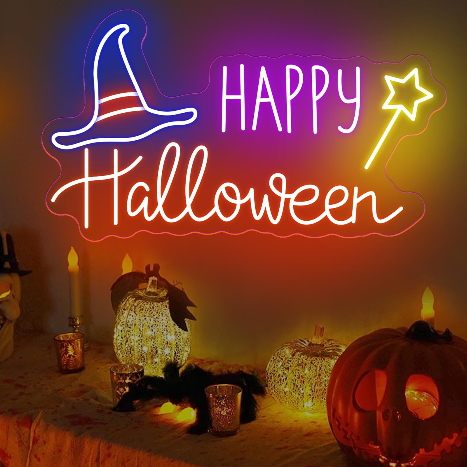 Happy Halloween Bat LED Neon S - Home Decor Lighting Tricks ulasan dan harga