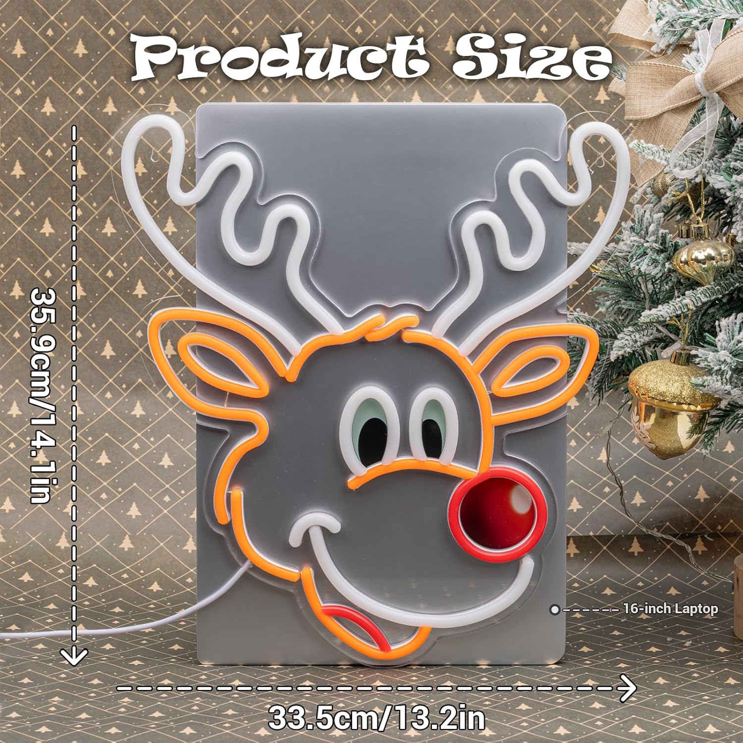 Cute Christmas Reindeer Neon S - Lighting Decoration Ideas For Home ulasan dan harga