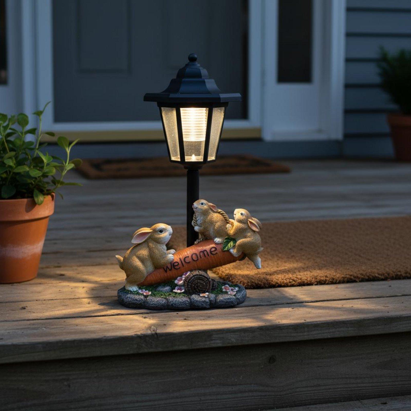 Solar Rabbit Statue Decorative - Lighting Decor Ideas ulasan dan harga