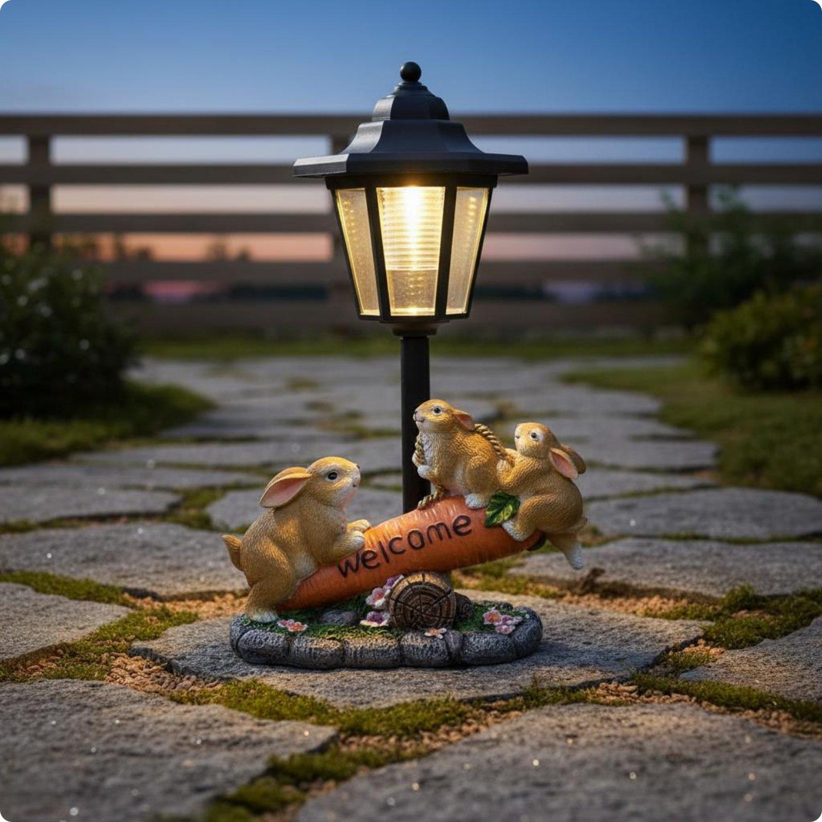 Solar Rabbit Statue Decorative - Lighting Decor Ideas ulasan dan harga