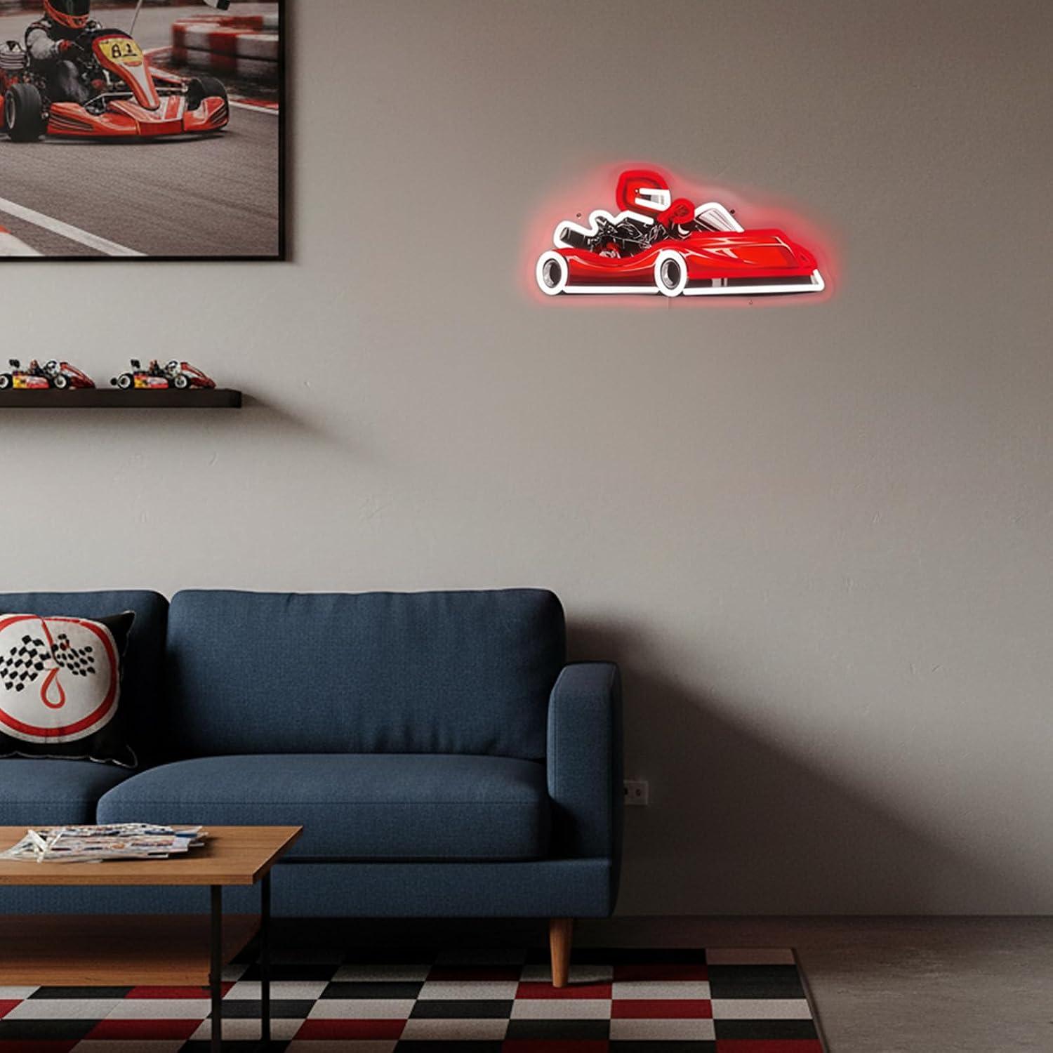 Go Kart Racer Neon Sign USB Di - Decor Kart Lighting ulasan dan harga