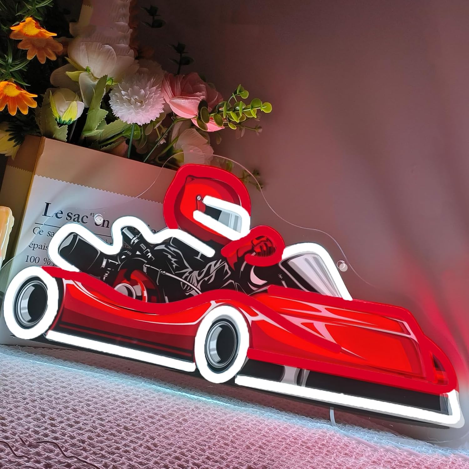 Go Kart Racer LED Neon Sign US - Decor Kart Lighting ulasan dan harga