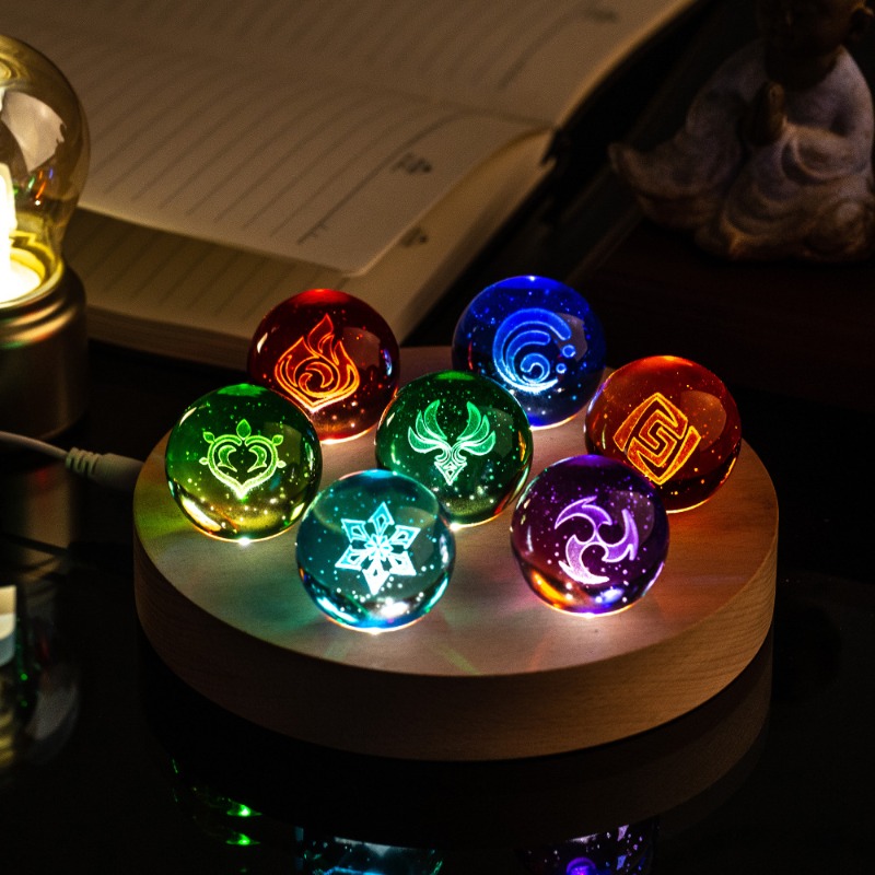 2026 New Genshin Impact 6cm 4c - Elements Lighting Decor ulasan dan harga
