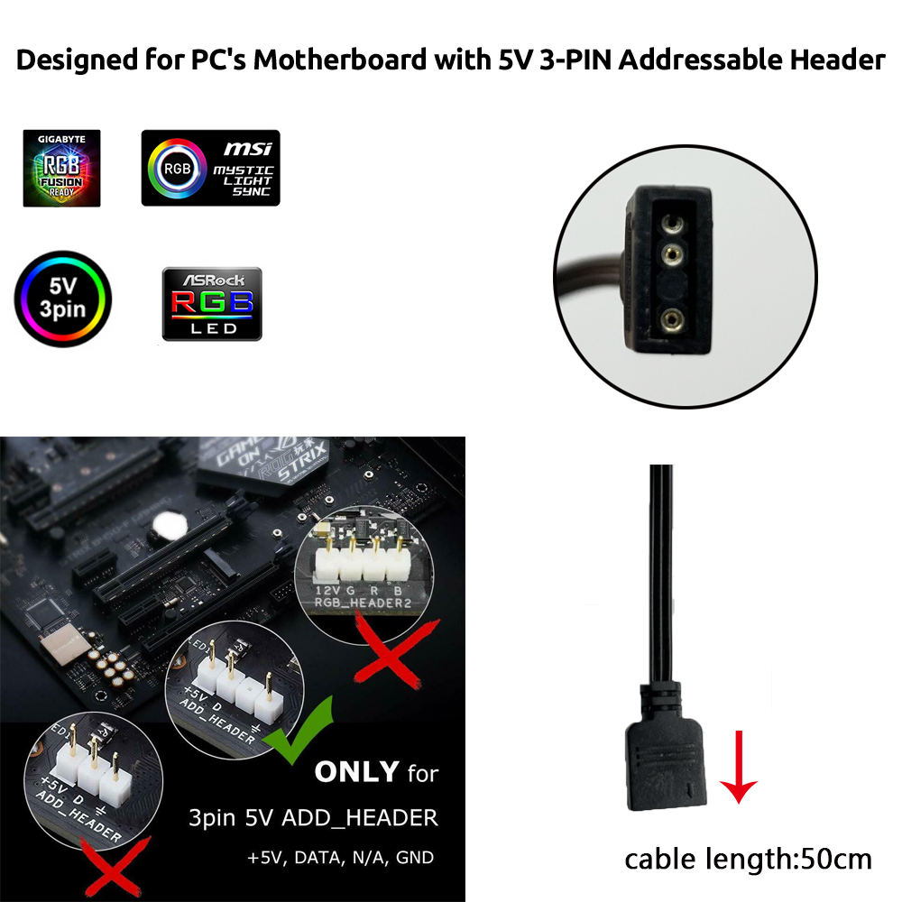 5V ARGB 3Pin Header for Asus A - Lighting Decor Ideas ulasan dan harga