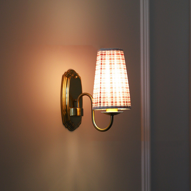 Retro Fabric Wall Lamp Bronze  - Elements Lighting Decor ulasan dan harga